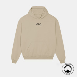Sweat à Capuche Bio Oversize brodé ATPCL. Beige