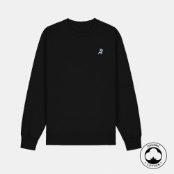Crew Neck Bio Noir brodé ATYPICAL face