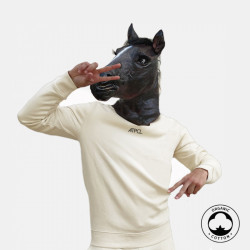 Crew Neck Bio Beige brodé ATYPICAL Crew Neck Bio Beige brodé ATYPICAL